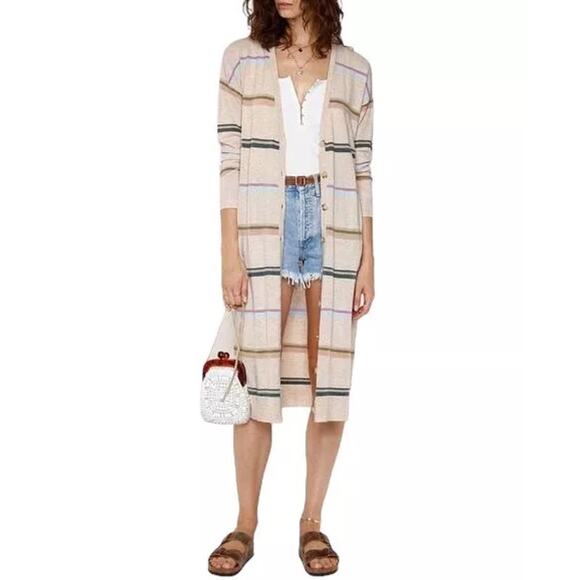 Heartloom Anthropologie Small Dahlia Long Maxi Buttoned Sweater Cardigan Striped - Picture 1 of 9
